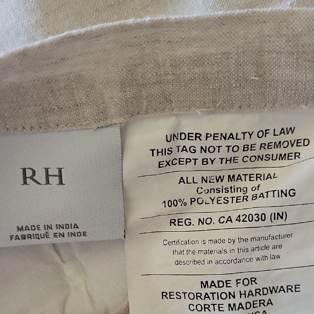 Restoration Hardware Velvet and Linen Tufted Pillow Sham
